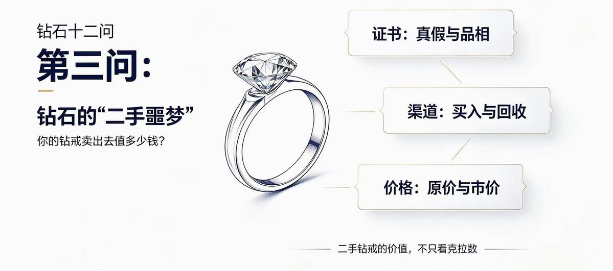 《钻石十二问》第三问：钻石的“二手噩梦”——你的钻戒卖出去值多少钱？